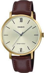 Casio LTP-VT01GL-9BUDF Gold Ion Plated Case Brown Leather Women's Watch