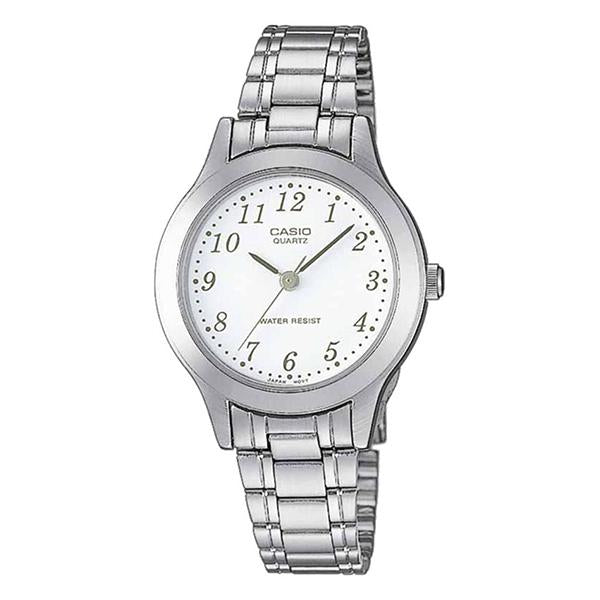 Casio Women's White Dial Stainless Steel Band Watch - LTP1128A-7B