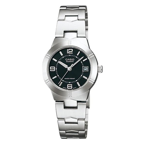 Casio Women's Black Dial Stainless Steel Watch - LTP1241D-1A