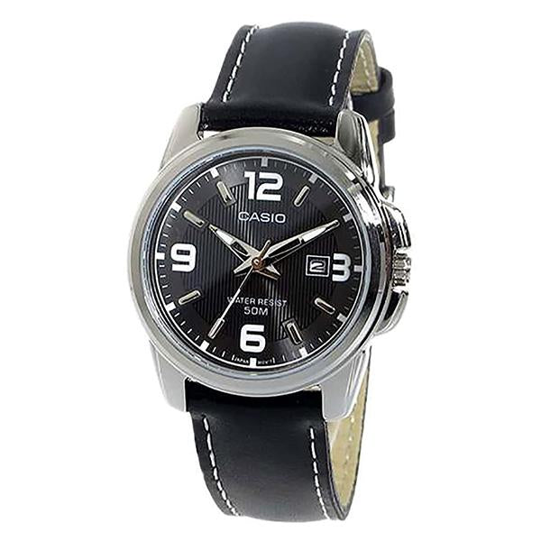 Casio Women's Black Dial Leather Strap Analog Watch - LTP1314L-8A