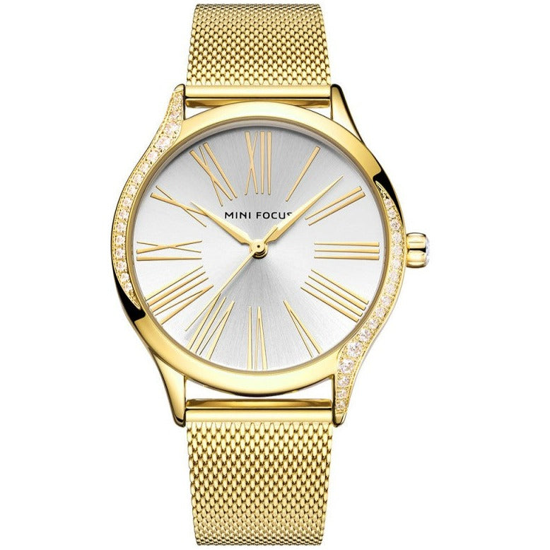 MINI FOCUS MF0259L.01 SS Caseback Gold SS Band Women's Watch