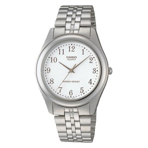 Casio Men's White Dial Stainless Steel Watch - MTP-1129A-7B