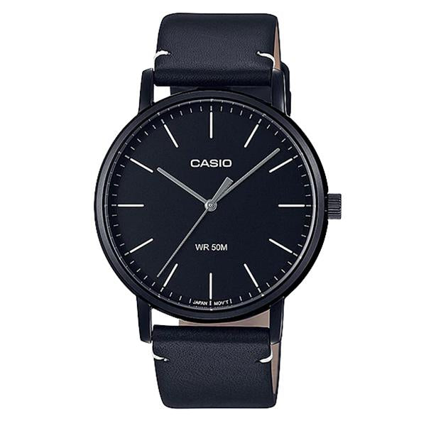Casio Men's Leather Strap Watch - MTP-E171BL-1EVDF