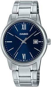 Casio MTP-V002D-2B3UDF Silver Plated Case SS Band Men's Watch