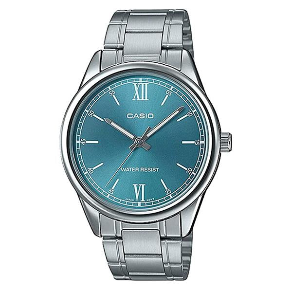 CASIO Men's Blue Dial Stainless Steel Band Analog Watch - MTP-V005D-3B