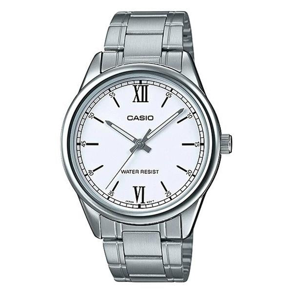 CASIO Men's White Dial Stainless Steel Band Analog Watch MTP-V005D-7B2