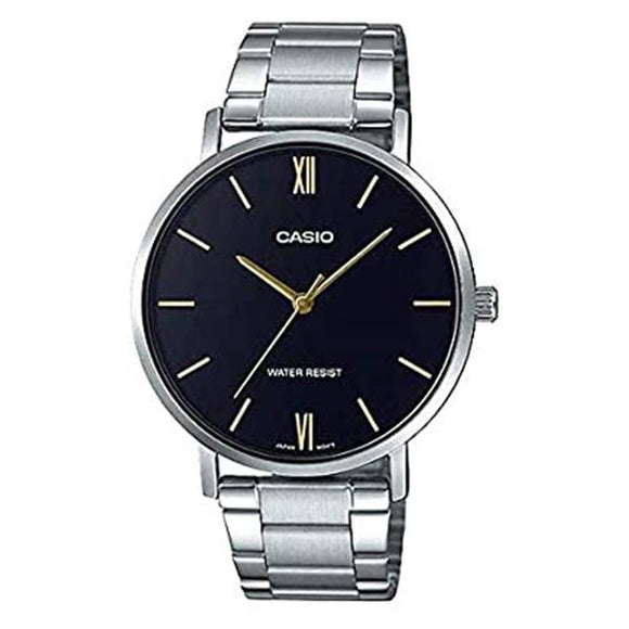 Casio Men's Black Dial Stainless Steel Band Analog Watch MTP-VT01D-1B