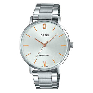 CASIO Men's Silver Dial Stainless Steel Band Analog Watch MTP-VT01D-7B