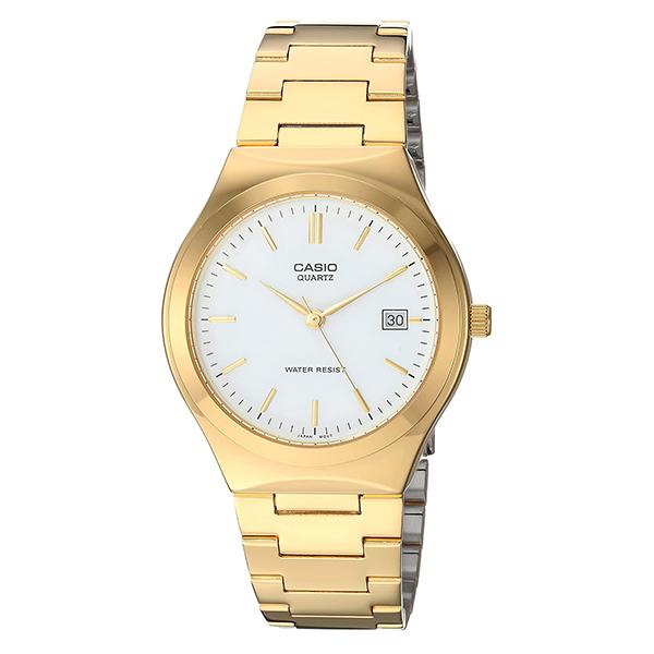 CASIO Men's White Dial Gold Plated Analog Watch - MTP1170N-7ADF