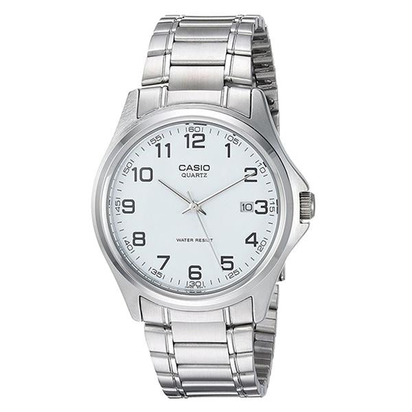 Casio Men's White Dial Stainless Steel Band Analog Watch - MTP1183A-7B