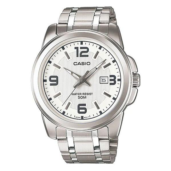CASIO MTP1314D-7A Mens Stainless Steel Case & Band White Dial Watch 1
