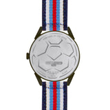BLADE 3697GSW6D Navy Blue-Blue-Red-White Retro-Fútbol Special Edition NATO Strap Unisex Watch - Back 03