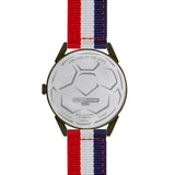 BLADE 3697GGW6E Navy Blue-White-Red Retro-Fútbol Special Edition NATO Strap Unisex Watch - Back 02