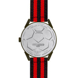 BLADE 3697GNN6M Black-Red Retro-Fútbol Special Edition NATO Strap Unisex Watch - Back