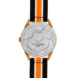 BLADE 3697GSW6H Black-Orange-White Retro-Fútbol Special Edition NATO Strap Unisex Watch - Back 03