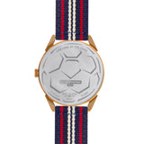 BLADE 3697GSW6L Navy Blue-Red-White Retro-Fútbol Special Edition NATO Strap Unisex Watch - Back 03