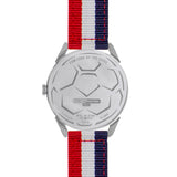 BLADE 3697GGW6E Navy Blue-White-Red Retro-Fútbol Special Edition NATO Strap Unisex Watch - Back 04