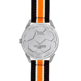 BLADE 3697GSW6H Black-Orange-White Retro-Fútbol Special Edition NATO Strap Unisex Watch - Back