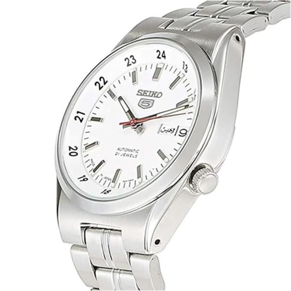 Seiko Men's White Dial Stainless Steel Case & Band Automatic Movement Watch SNK559J1 2