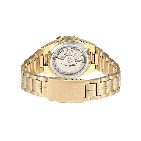 Seiko Men's Gold Dial Gold Plated Stainless Steel Case & Band Automatic Movement WatchSNK574J1 3
