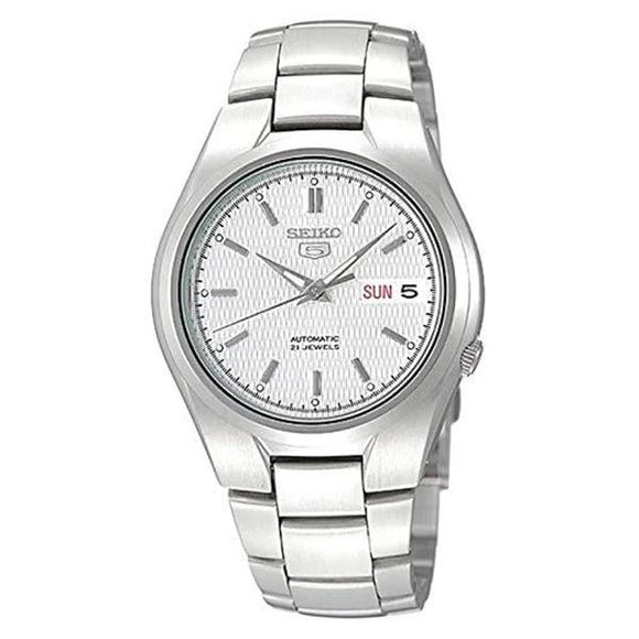 Seiko Men's White Dial Stainless Steel Case & Band Automatic Movement Watch SNK610K1 1