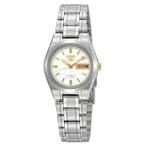 Seiko Women's White Dial Stainless Steel Case & Band Automatic Watch SYMH17J1  1