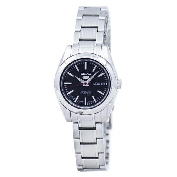 Seiko Women's Black Dial Stainless Steel Case & Band Automatic Watch SYMK17J1  1