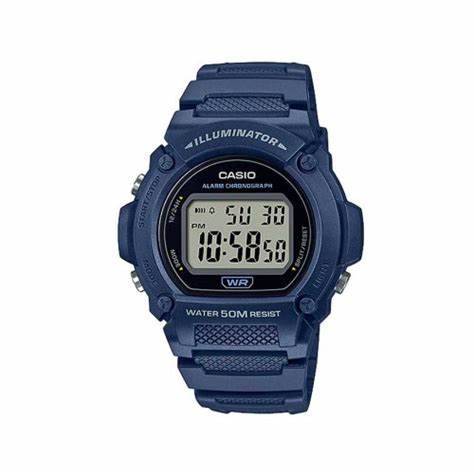 Casio W-219H-2AVDF Navy Blue Resin Case and Band Men's Watch