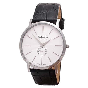 Adriatica Swiss Made Men's White Dial Leather Strap Watch A1113.5213Q