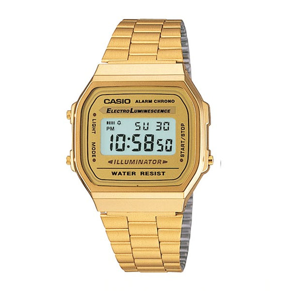Casio Men's Gold Dial Gold plated case and band Digital Watch A168WG-9W