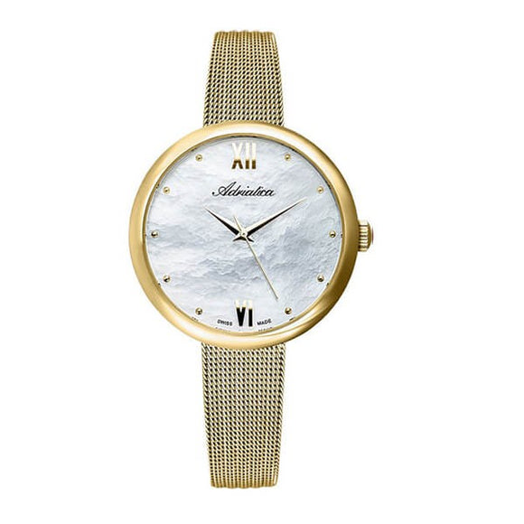 Adriatica Swiss Made Women's Gold Plated Watch - A3632.118FQ