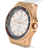 Blade Men's White Dial Rose Gold Stainless Steel Case White Polyurethane Band Multifunction Watch 3092G8RWW 2