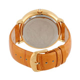 Blade women's Champagne Dial Tan Brown Genuine Leather Band PVD Gold Plating Stainless Steel Case Back The Dhow Gold 3