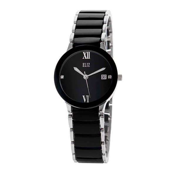 Eliz Women's Black Dial Black ceramic Band stainless steel case Analog Watch ES8540L4SNN 1