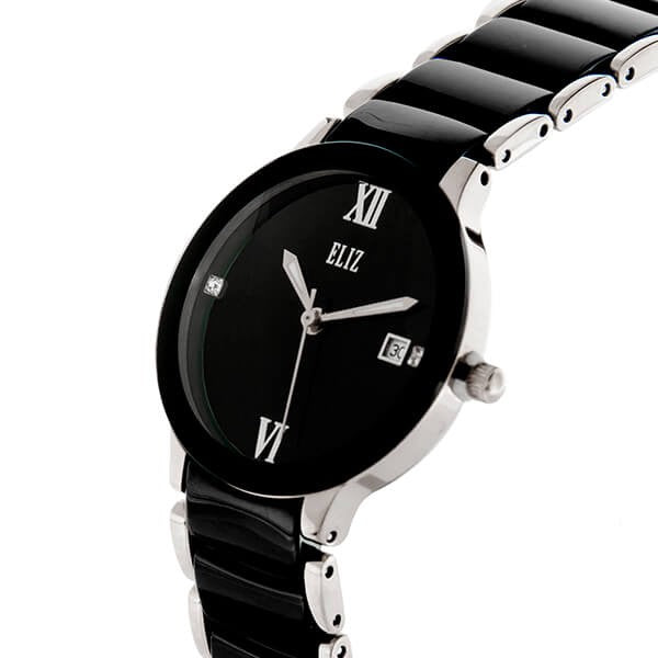 Eliz Women's Black Dial Black ceramic Band stainless steel case Analog Watch ES8540L4SNN 2