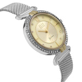 Eliz women's Champagne Mother of pearl Dial stainless steel case and mesh band analog watch ES8562L2SCS 2