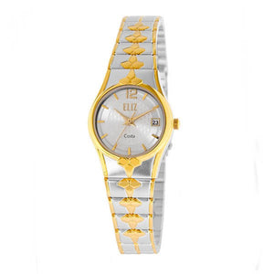 Eliz Women's Silver dial Two-Tone Gold and silver plated case and band Analog ES8568L2TST Watch