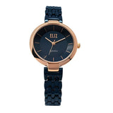 Eliz Women's Blue Dial Blue plated Band Rose Gold plated stainless steel case Analog Watch ES8606L2RBB