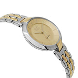 Eliz Women's Champagne Dial Two-Tone Gold plated stainless steel case and Band Analog Watch ES8606L2TCT 2