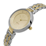 Eliz Women's Champagne Dial Two-Tone Gold plated stainless steel case and Band Analog Watch ES8606L2TCT 3