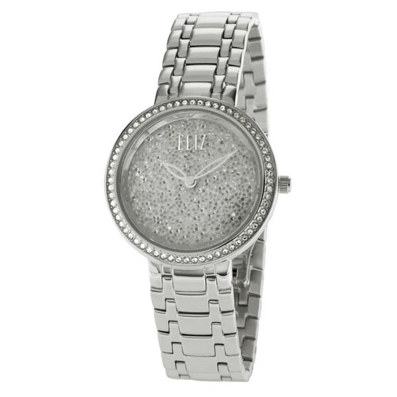 Eliz Women's White Dial Austrian crystal stainless steel case and Band Analog Watch ES8624L1SWS