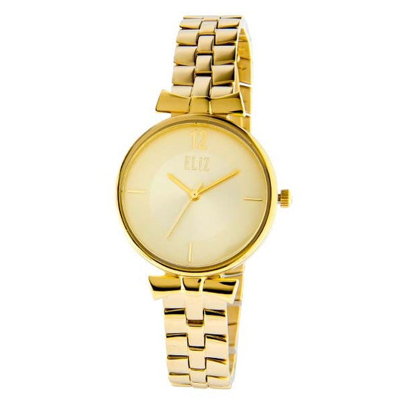 Eliz women's Champagne Dial Gold plated stainless steel case and band analog Watch ES8628L2GCG