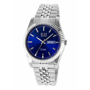 Eliz Men's Blue Dial Steel case Metal Band Analog Watch ES8630G2SBS