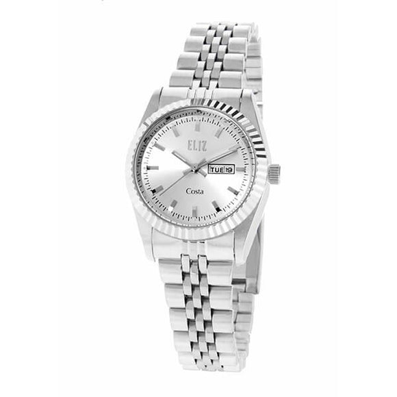 Eliz Women's Silver Dial Steel case Metal Band Analog Watch ES8630L2SSS