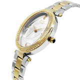 Eliz women's White Dial Two-Tone gold plated stainless steel case and Band Analog Watch ES8631LTWT 2