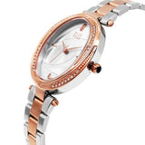 Eliz women's White Dial Two-Tone Rose gold plated stainless steel case and Band Analog Watch ES8631L2UWU 2