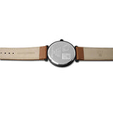 Eliz Men's Black Dial Tan Genuine Leather strap Black plated Steel case Watch ES8634G1NND 4