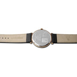 Eliz Men's White Dial Black Genuine Leather strap Rose Gold plated Steel case Watch ES8634G1RWN 3