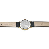 Eliz Women's Champagne Dial  Black Genuine Leather strap Gold plated Steel case Watch ES8634G1GCN 4
