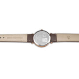 Eliz Women's Brown Dial Brown Genuine Leather strap Rose Gold plated Steel case Watch ES8634L1ROO 4
